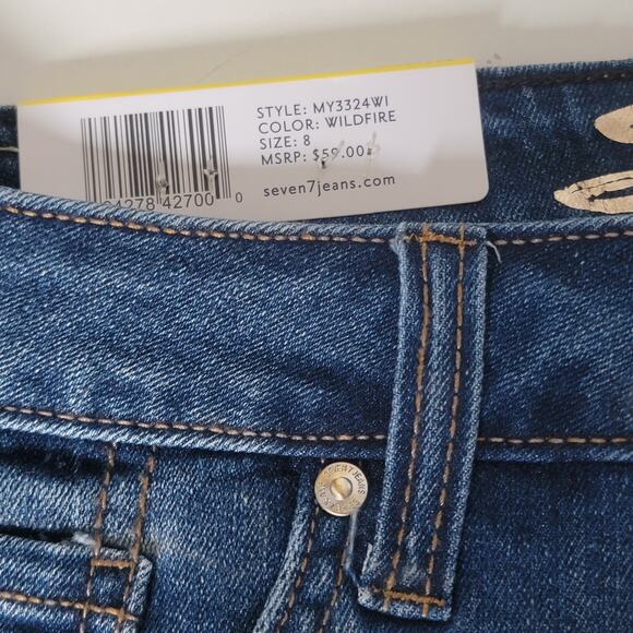 Stretchy Distressed Blue Denim Weekend Cutoff Shorts Sz 8 - Picture 4 of 10